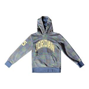 Jordan Air Jordan Plaid Youth Medium Pullover Hoodie Sweater